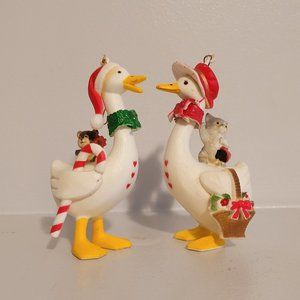 🍂 Vintage Mother & Father Goose Christmas Ornaments